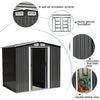 8x8 FT Peak Roof Steel Storage Shed, Pre-drilled Steel Panels, Outdoor Tool Shed