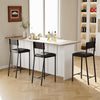 Counter Height Bar Stools Set of 2/4, Modern Faux Leather Bar Chairs with Back