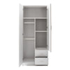 2 Door 2 Drawer Wardrobe with Shelf Hanging Rail Clothes Storage Cupboards Unit