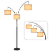 Floor Lamp Free Standing Light Tall Lamp Beige Linen Shade Bedroom Living Room