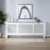 Extending Radiator Cover Adjustable White Wooden MDF Wall Cabinet Slatted Grill