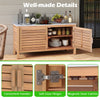 Patio Storage Cabinet 2-Door Storage Container with Faux Marble Top