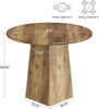 Round Dining Table for 2-4, 80cm Farmhouse Small Kitchen Dinner Table with Base
