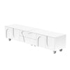 Minimalist White TV Cabinet 180cm with Doors, Storage Drawers & Solid Wood Legs