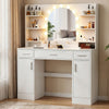 Large Dressing Table w/ Hollywood Bulbs Mirror 3 Drawer Multi-Socket Makeup Zgyo