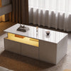 High Gloss Coffee Table with LED Lights 2Darwers Light Up Space-saving End Table