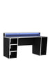 Dylan Gaming Desk with LED Lighting Black | 160cm Wide | Shelf | Modern Home