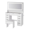Mondeer Vanity Dressing Table with LED Lighted Mirror & 11 Drawers Makeup Desk
