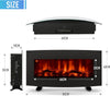 Electric Fireplace Wall Mounted Heater Flames Logs Remote Timer Adjustable Heat