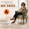 Accent Chair, Upholstered Armchair with Solid Wood Legs, Light Brown