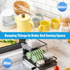 2 Tier Dish Drainer Rack Cutlery Holder Plate Rack with Drip Tray Oldjufxesxfgzd
