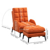 Upholstered Velvet Recliner Chair w/Footrest–High Back Adjust Lounge Armchair