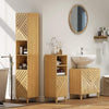 Slim Bathroom Cabinet with Bamboo Door and Legs, Narrow Bathroom Storage Cabinet