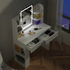 White Dressing Table Vanity Makeup Desk With 2 Drawers & LED Mirror & 4 Mrwtwdgc