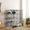 Large Cat Cage, Indoor Cat Enclosure, Four-Tier Cat Playpen with Hammock, Ramps