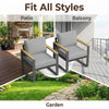 2PCS Aluminum Patio Furniture Armchair Outdoor Chair with Cushions Deck Backyard