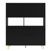 MULTI-PURPOSE KITCHEN STORAGE CABINET W/ CUPBOARD CABINETS DRAWERS SHELVES BLACK