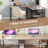 L-Shaped Corner Computer Desk Study Writing Desk Workstation with Storage Shelf