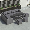 Rattan Garden 9 Seater Outdoor Set Furniture Sofa Chairs Table Bench Patio, Grey