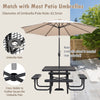 Heavy Duty Square Picnic Table & Bench Garden 116cm Coated Steel Table
