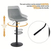 Set of 2 Black Bar Stools, Chicago, Faux Leather, swivel, height adjustable