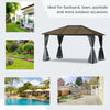 Heavy Duty Gazebo Metal 4 x 3m Outdoor Garden Shelter Hard Top Roof Patio Canopy