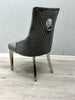 Set of 2/4/6/8 Dining Chairs, Plush Velvet Tufted Bentley Chairs and Studded