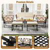Metal Sectional Sofa Set w/ Cushions & Bungee Rope Seat