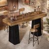 63-Inch Farmhouse Bar Table, Wood Counter Height Table for Kitchen Pub,Brown