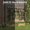 Raised Garden Bed with Lattice Trellis Hanging Roof Elevated Wooden Planter Box