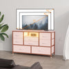 TV Stand with LED Light for 32-50" TVs, Media Console Table w/ 8 Drawers Bedroom
