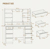 Dressing Table With Led Mirror Drawers Set Makeup Desk Vanity Table Lights