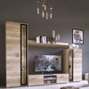 Stylish BENTLEY TV Entertainment Unit Glass White Oak Living Room Furniture