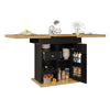 Dining Table 110-140cm Extendable Kitchen Table w/ Hidden Storage for 4-6 People