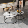 2pcs Nesting Round Coffee Table Sintered Stone End Tables Living Room Furniture