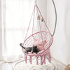 Boho Hanging Hammock Swing Chair Cotton Rope Swing for Indoor Outdoor Patio