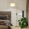 Gold Floor Lamp Free Standing Light with Bulb Linen Shade Remote Control Bedroom