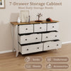 Freestanding Dresser Chest of Drawers 7-Drawer Cabinet w/4 Big Drawers-Grey