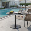 Wooden Round Dining Table Modern Kitchen Table w/ Metal Base Space Saving 100CM