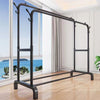 Heavy Duty Double Rail Clothes Garment Hanging Rack Shelf Display Stand UK