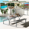 Picnic Table Bench Set 8 Person Outdoor Camping Table & 2 Benches