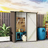 Outdoor Storage Shed w/ Lockable Door for Garden, Brown