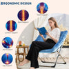 Folding Saucer Foldable Moon Chair Camping Outdoor Soft Padded Seat No Assembly