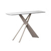 Console Table Ceramic Glass Top Crisscross Metal Frame Entryway Hallway Home