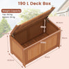 190L Wood Deck Box Outdoor Container Chest