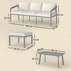 3 Piece Garden Dining Set, 3 Seater Outdoor Patio Furniture, Grey