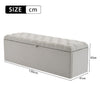Storage Ottoman Bench, 135 cm Foot Rest Stool, End of Bed Bench for Bedroom Grey