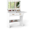 Dressing Table With Large Mirror & Size Folding Board Makeup Desk Vanity Ifnymi