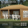 3 x 6m Heavy Duty Gazebo Marquee Party Tent with Storage Bag Grey