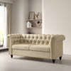 Large 2 seater Chesterfield Style Button Sofa Couch Linen Fabric Settee Victoria